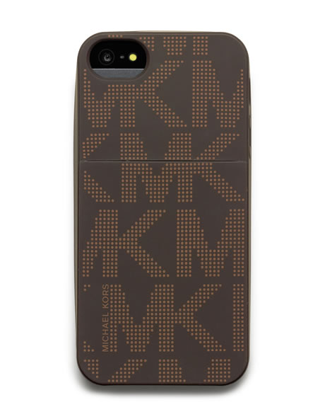 MICHAEL Michael Kors Logo Phone Cover - BROWN - 32F3MELL5Y