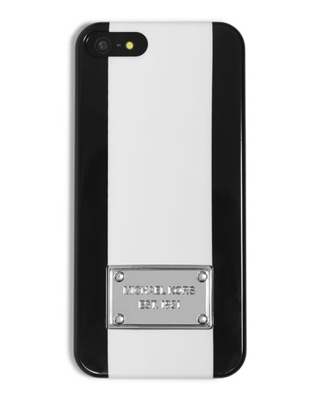 MICHAEL Michael Kors Striped iPhone 5 Cover - BLACK/OPTIC WHITE - 32T4SELL1O