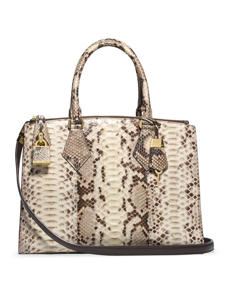 Michael Kors Large Casey Python Satchel - HEMP - 31F4GCYS3P