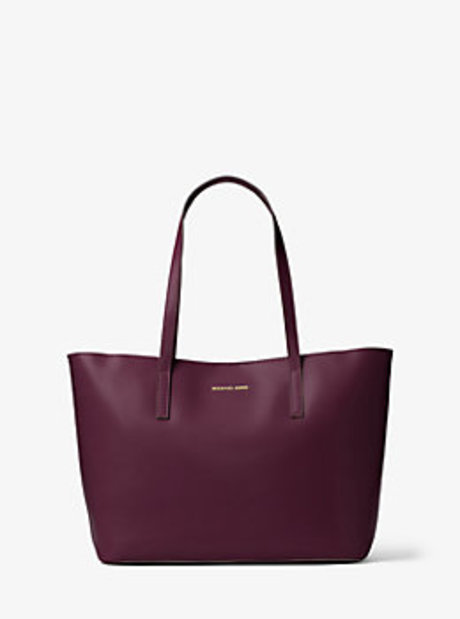 Emry Medium Leather Tote - PLUM - 30F6GE4T2L