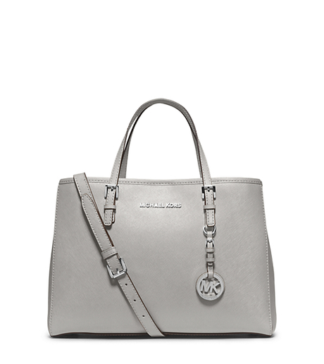 Jet Set Travel Saffiano Leather Medium Tote - PEARL GREY - 30H3STVT8L