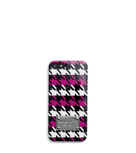 Houndstooth Saffiano Leather Phone Case -  - 32F4SELL1T