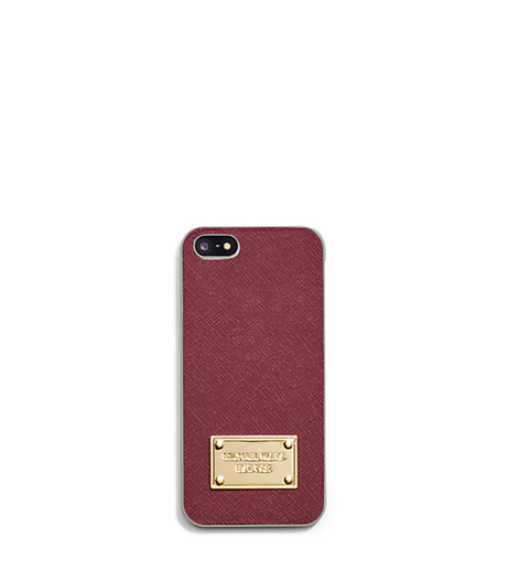 Saffiano Leather Phone Case For iPhone 5 - CLARET - 32S4GELL1L