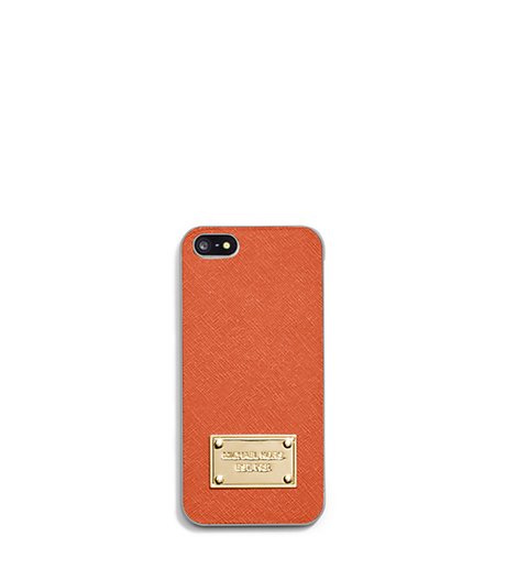 Saffiano Leather Phone Case For iPhone 5 - ORANGE - 32S4GELL1L
