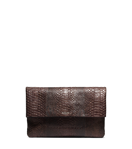 Runway Medium Python Clutch - NUTMEG - 31S5TLYC2P