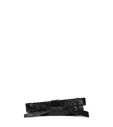 Patent Leather Bow Belt - BLACK - 31T5PBLA1G