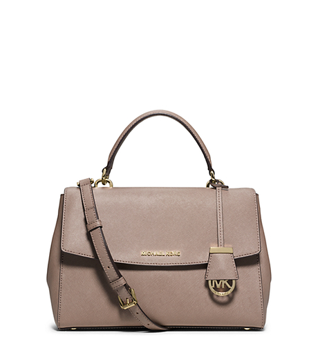 Ava Medium Saffiano Leather Satchel - DARK DUNE - 30T5GAVS3L