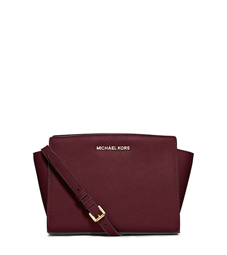 Selma Medium Saffiano Leather Messenger - MERLOT - 30T3GLMM2L