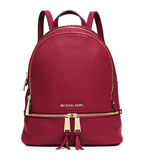 Rhea Small Leather Backpack - CHERRY - 30S5GEZB1L