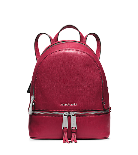 Rhea Extra-Small Studded Leather Backpack - CHERRY - 30S5SEZB8L