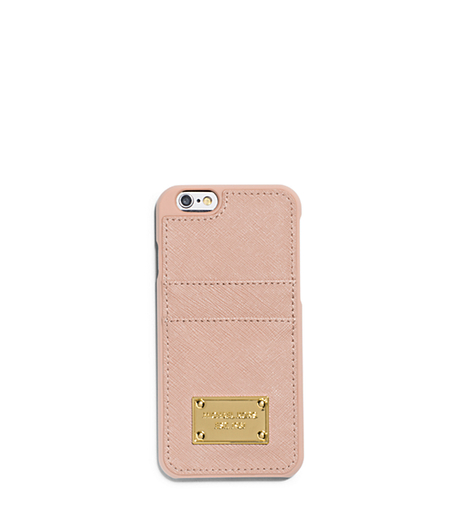 Saffiano Leather Pocket Smartphone Case - BALLET - 32H4GELL3L
