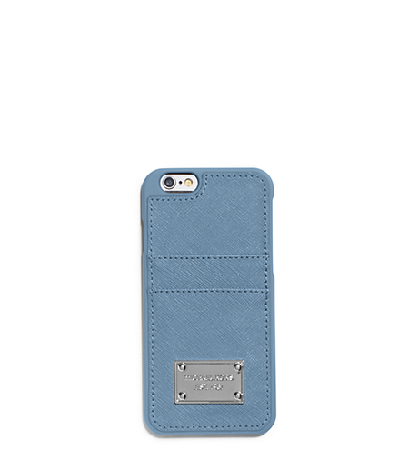 Saffiano Leather Pocket Smartphone Case - SKY - 32S5SELL3L