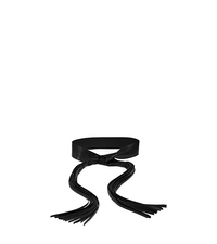 Tassel-Tie Leather Belt - BLACK - 31S6PBLO6L