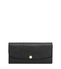 Juliana Large Saffiano Leather Wallet - BLACK/WHITE - 32S6GJRE1T