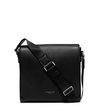 Harrison Medium Leather Messenger Bag - BLACK - 33S6LHRM2L