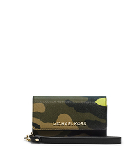 Jet Set Travel Color-Block Leather Phone Case - MANDARIN/WHITE/LUGGAGE - 32T4GJTE3L