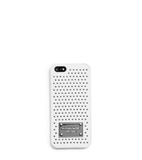 Micro-Stud Saffiano Phone Case For iPhone 5 - OPTIC WHITE - 32F4SELL1K