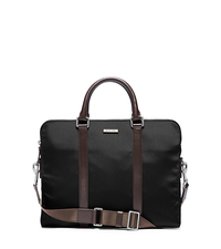 Windsor Slim Nylon Briefcase - BLACK/BROWN - 33S5SWDA6C