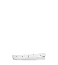 Skinny Leather Stud Belt - WHITE - 31T5PBLA3T