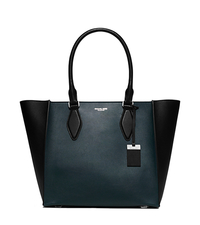 Gracie Large Color-Block Leather Tote - PEACOCK - 31F5PGRT3L