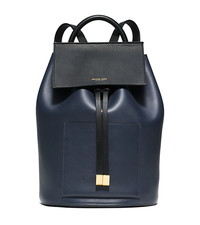 Miranda Large Color-Block French Calf Leather Backpack - INDIGO - 31S6GMDB8T
