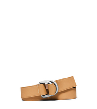 Double-Ring Leather Belt - PEANUT - 31S6PBLA2L