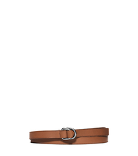 Double-Ring Leather Belt - LUGGAGE - 31S6PBLR1L