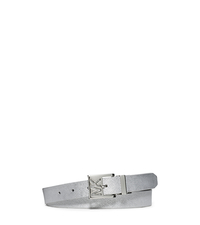 Reversible Saffiano Leather Belt - SILVER - 554508