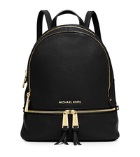 Rhea Small Leather Backpack - BLACK - 30S5GEZB1L