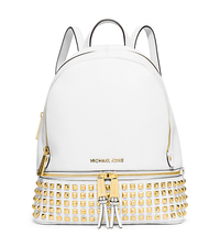 Rhea Small Studded Leather Backpack - OPTIC WHITE - 30S5GEZB5L
