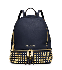 Rhea Small Studded Leather Backpack - NAVY - 30S5GEZB5L