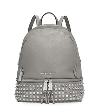 Rhea Small Studded Leather Backpack - PEARL GREY - 30S5SEZB5L