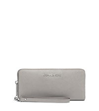 Jet Set Travel Saffiano Leather Continental Wallet - PEARL GREY - 32S5STVE9L