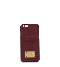 Saffiano Leather Pocket Smartphone Case - MERLOT - 32H4GELL3L