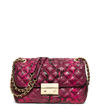 Sloan Large Quilted Embossed-Leather Shoulder Bag - FUCHSIA - 30H5GSLL3E