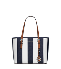 Jet Set Travel Small Saffiano Leather Tote - NAVY/WHITE - 30H5SVST1R