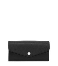 Greenwich Saffiano Leather Wallet - BLACK/FUCHSIA - 32H5SGRE2U