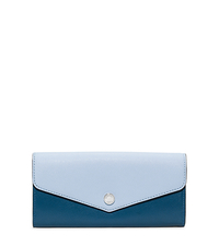 Greenwich Saffiano Leather Wallet - STEEL BLUE/LIGHT SKY - 32H5SGRE2U