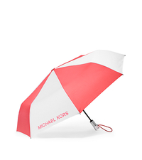 Color-Block Lucite-Handle Nylon Umbrella - CORAL/WHITE - 32H5SNYN5T