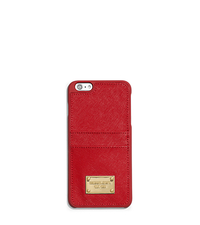 Saffiano Leather Pocket Smartphone Case - RED - 32T5GELL3L